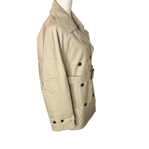 J.Crew $298 Short Trench Coat Vintage Khaki Size S BJ979 - Picture 6 of 7